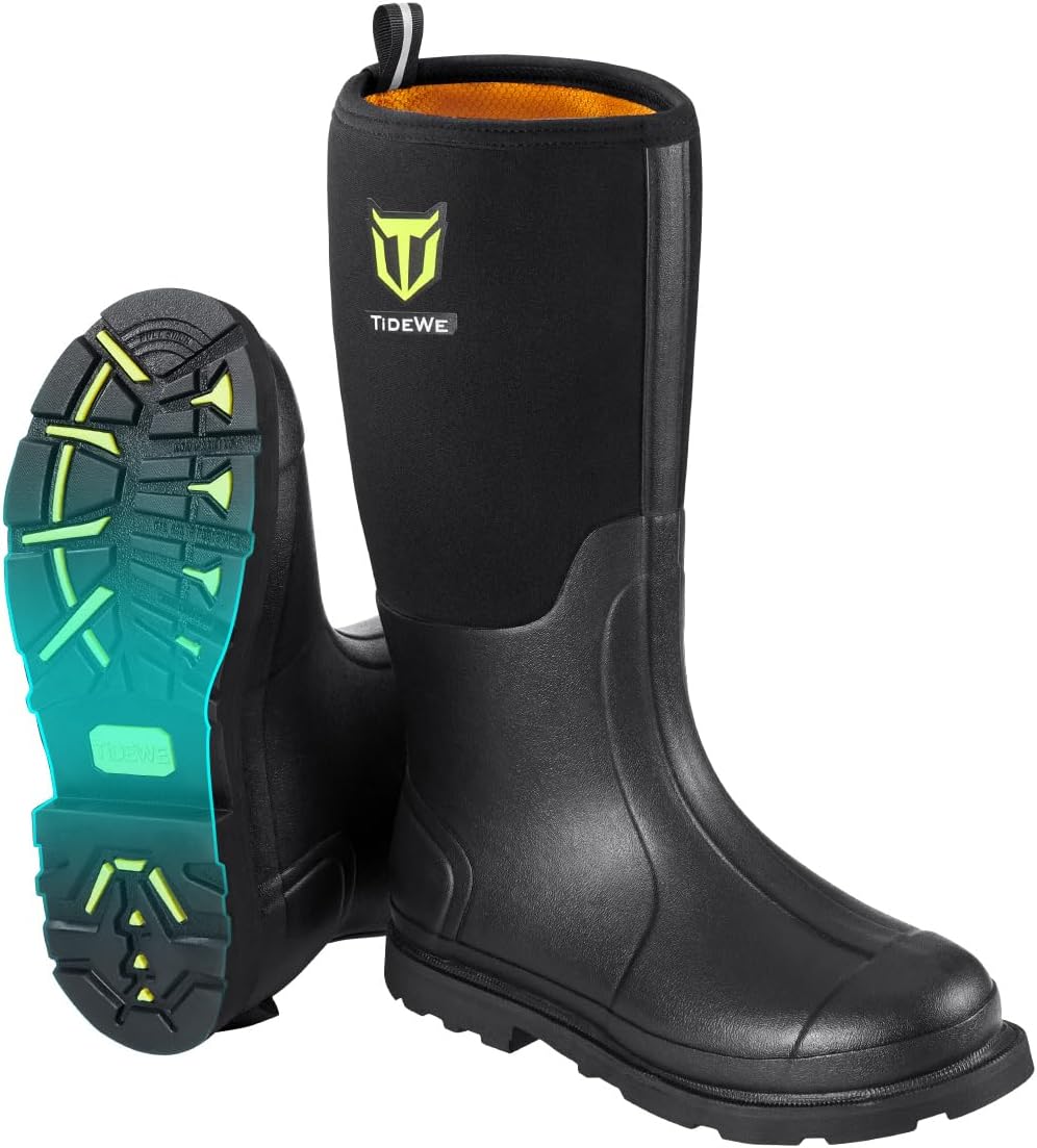 TIDEWE Waterproof Anti-Slip Hunting Boots for Men, Size 6-14