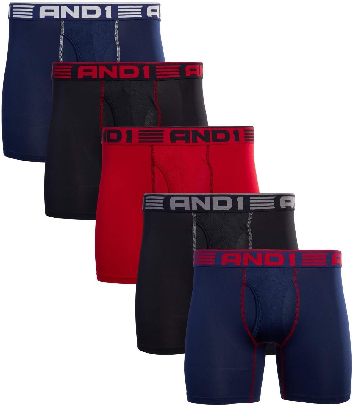 AND1 Mens Boxer Briefs 5 Pack for Ultimate Comfort and Fit