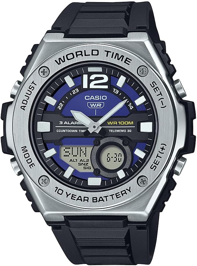 Casio MWQ100 | Stainless Steel Mens Watch | 100M WR & 10Y Battery