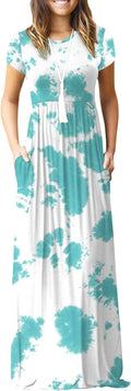 EUOVMY Women's Short Sleeve Maxi Dress - Comfortable Everyday Fit
