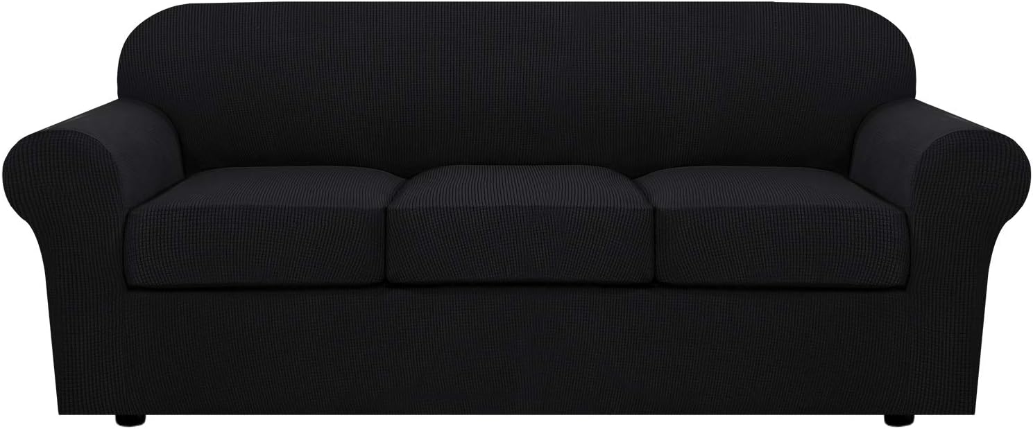 H.VERSAILTEX 4 Piece Stretch Sofa Covers for 3 Cushion Couch
