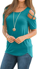 NILOUFO Womens Casual Summer Cold Shoulder Tunic Tops - Lightweight