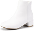 Girls Ankle Boots Side Zipper Dress Boots with Chunky Heel