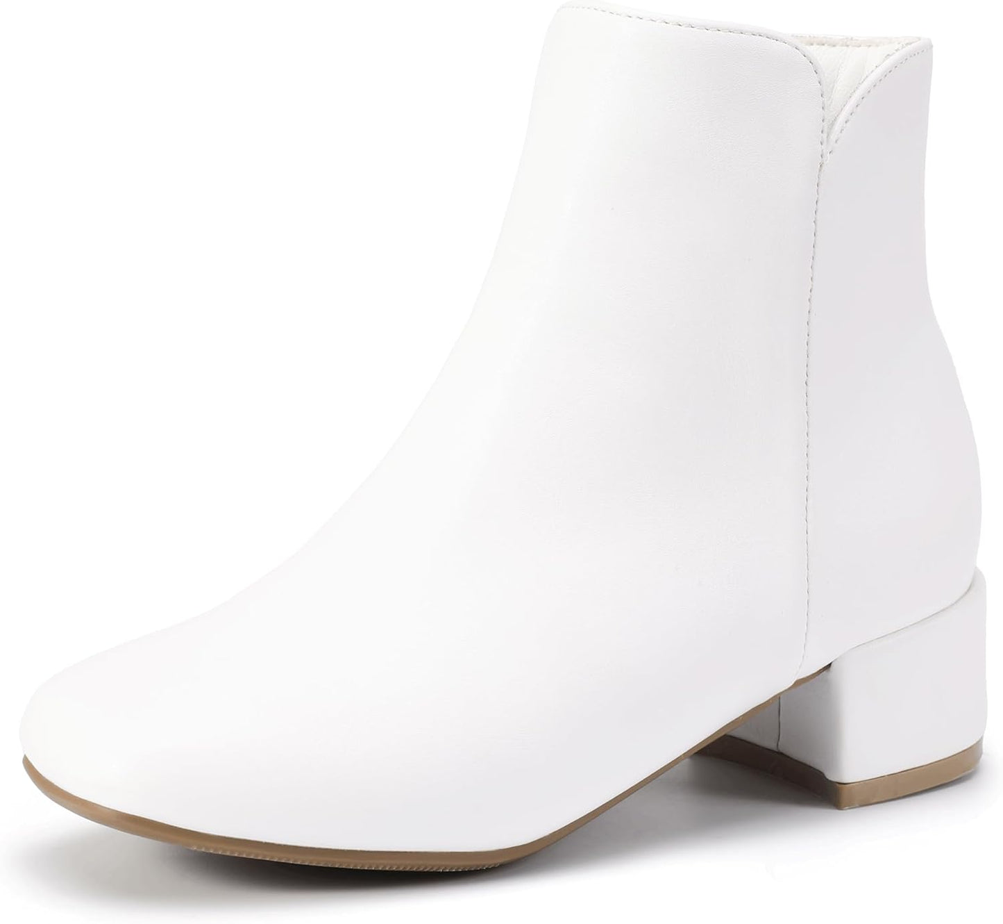 PANDANINJIA Girls Ankle Boots with Side Zipper for Kids