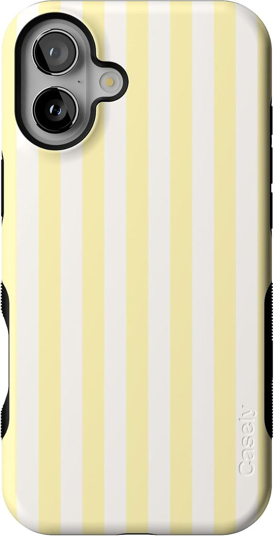Casely iPhone 16 Plus Case with Yellow Stripes for Bold Style