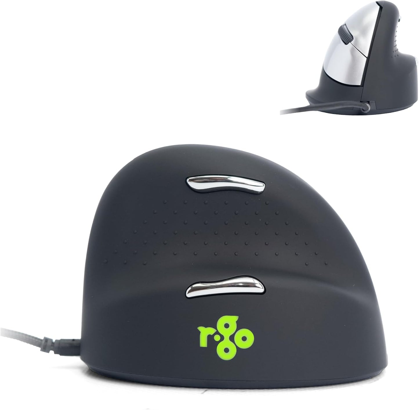 R-Go HE Ergonomic Mouse: Silent Click, Customizable Design