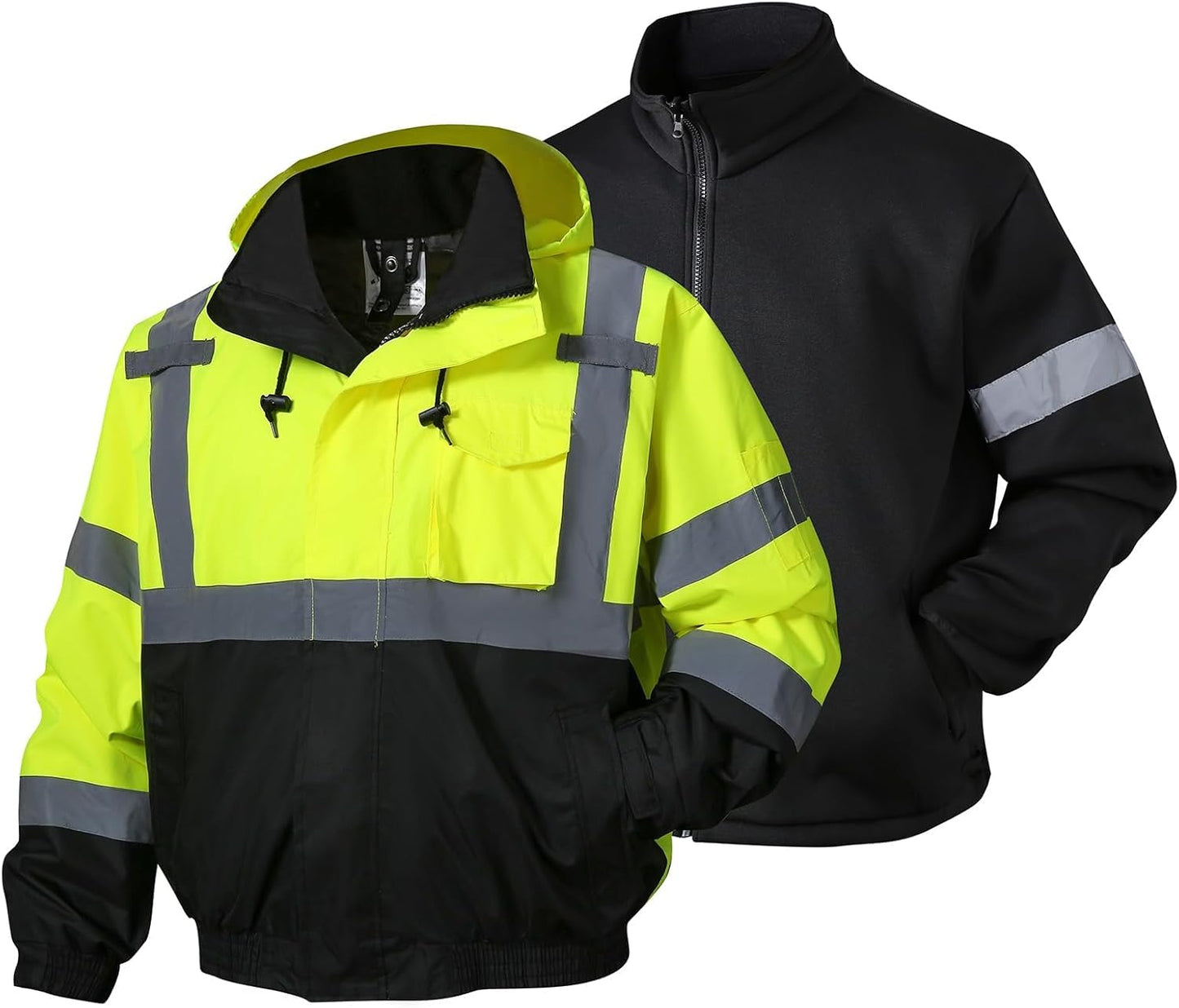 High Visibility Winter Bomber Jackets with Reflective Safety Coats