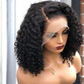 16 Inch HD Curly Lace Front Wig Human Hair Bob - Glueless Natural Look