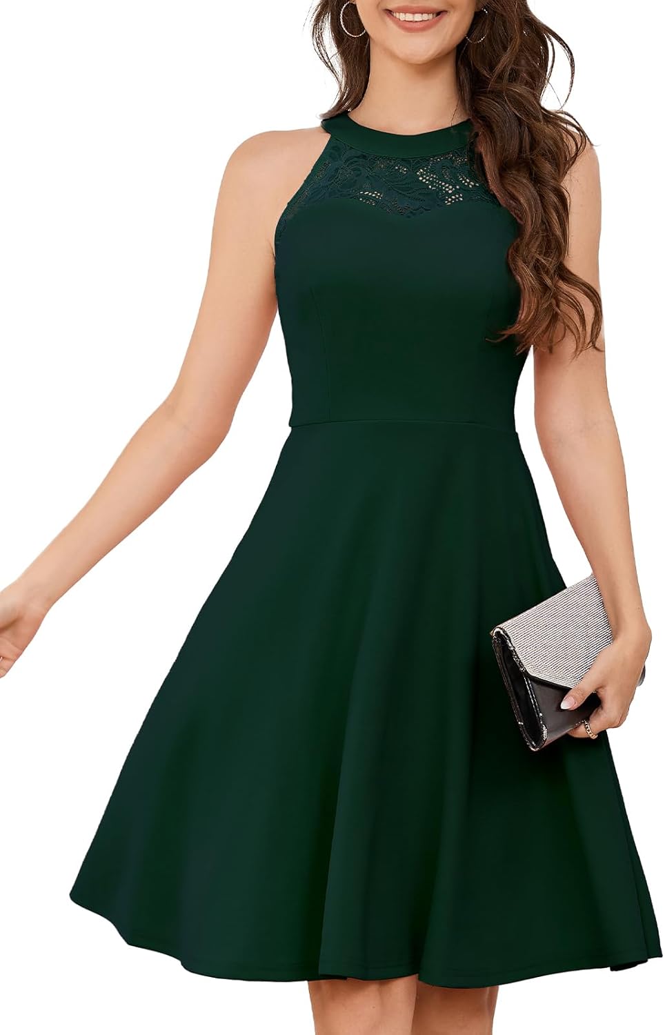 Bbonlinedress Women Cocktail Prom Wedding Dress Halter Lace Evening