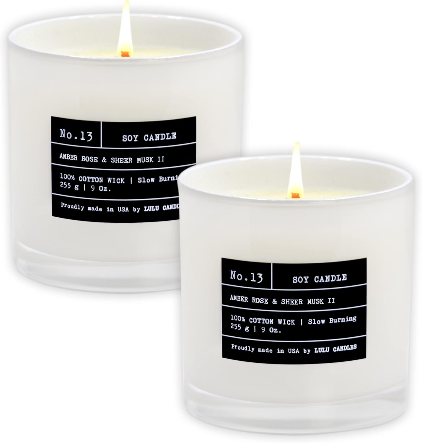 Luxury Scented Soy Jar Candle - Amber, Rose & Sheer Musk II