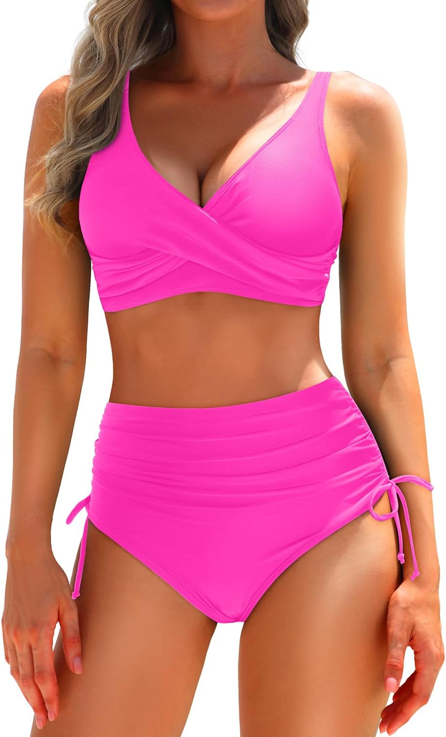 Aqua Eve High Waisted Bikini with Twist Front Design for Comfort