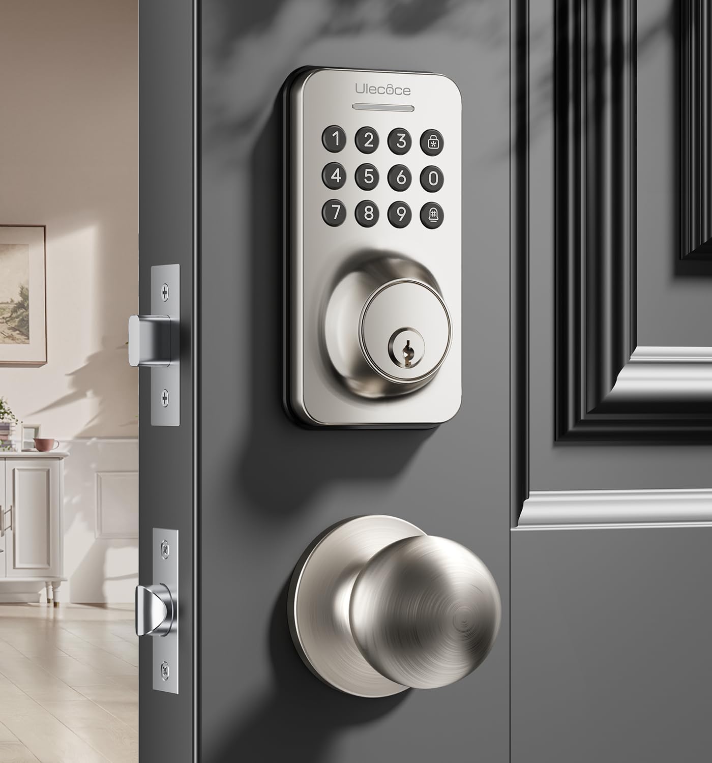 Keyless Entry Keypad Deadbolt with Handle Set for Smart Homes