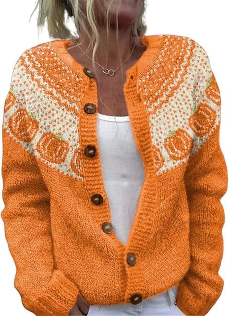 Women's Funny Fall Winter Animal Floral Christmas Tree Cardigan