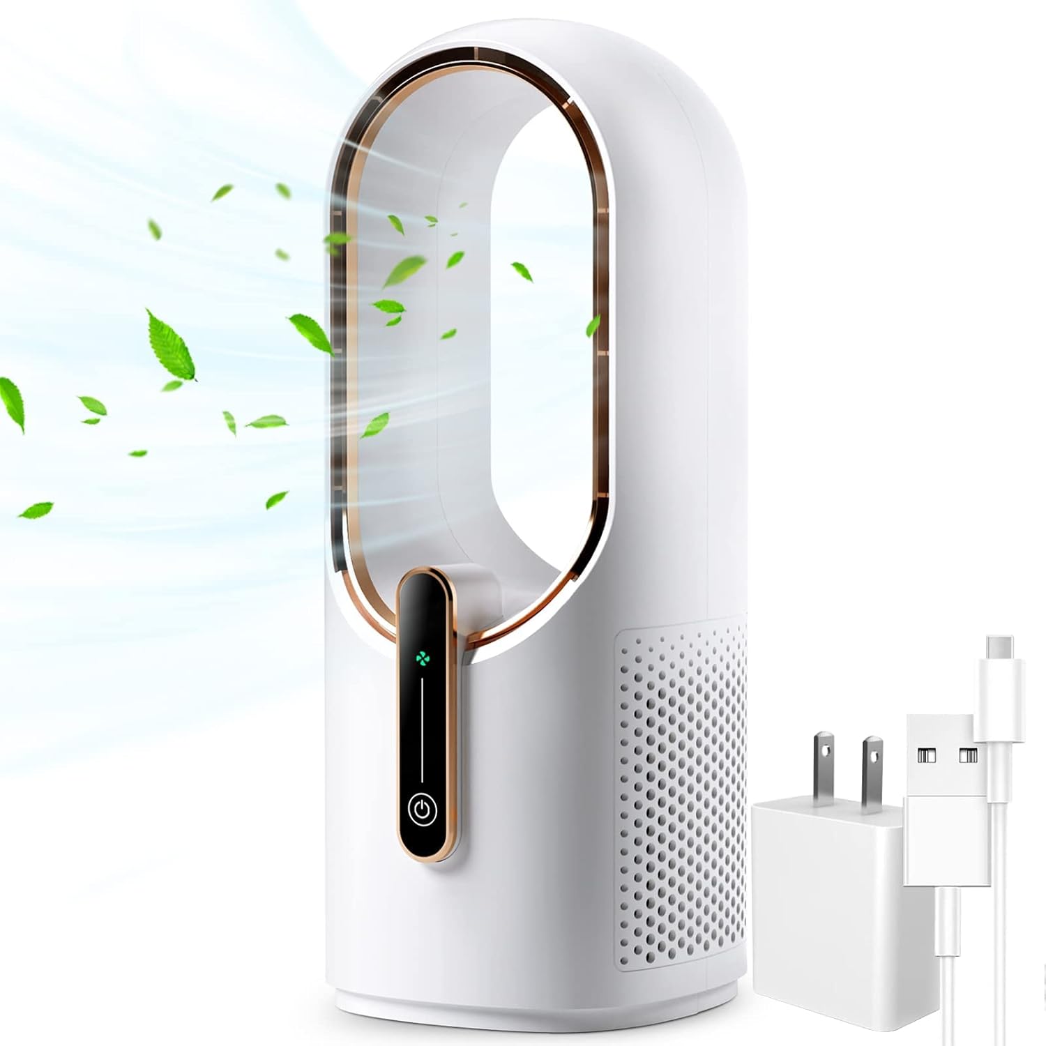 KONSIDEN 11.8 Inch Bladeless Desk Fan - Quiet & Powerful
