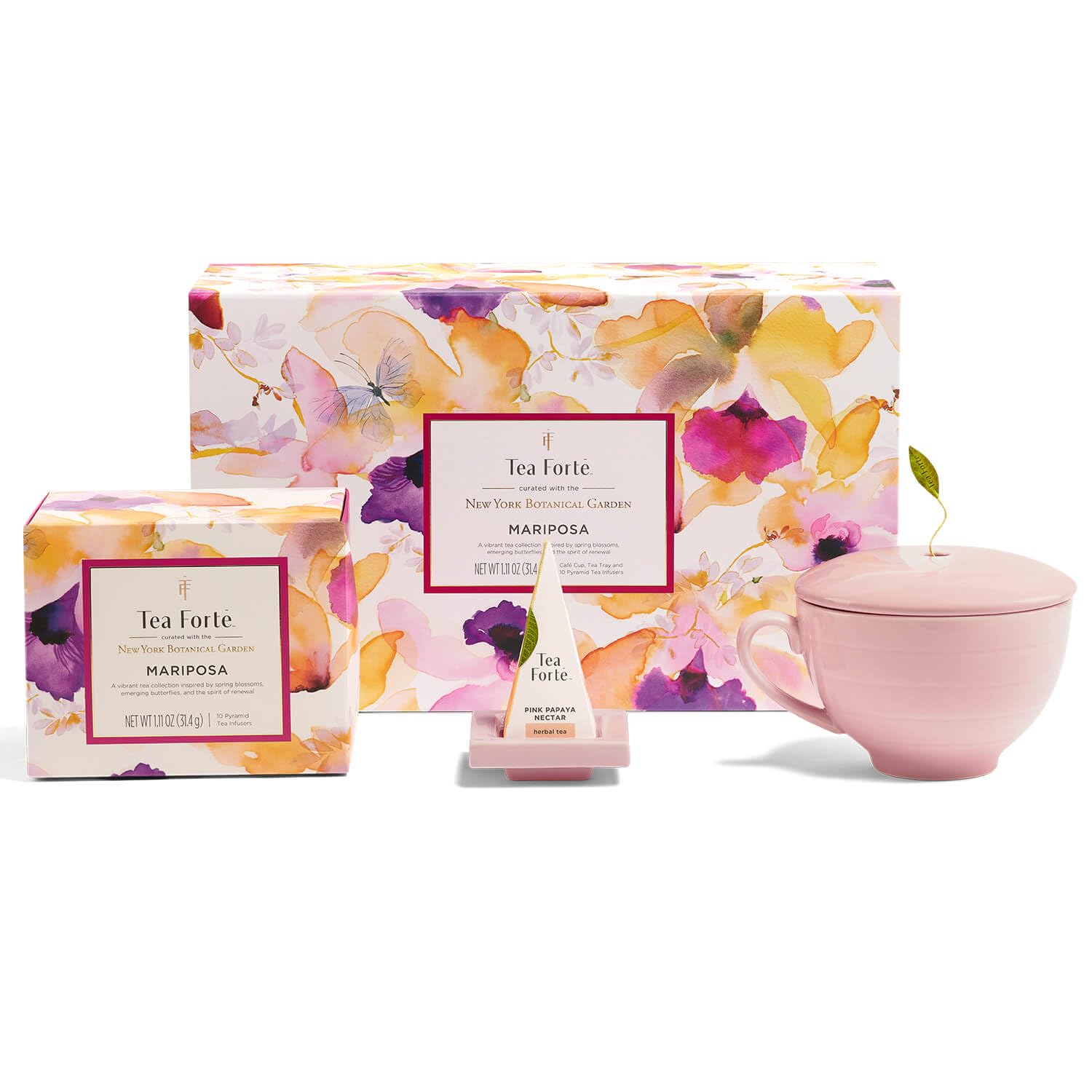 Tea Forte Mariposa 3-Piece Premium Tea Gift Set for Tea Lovers