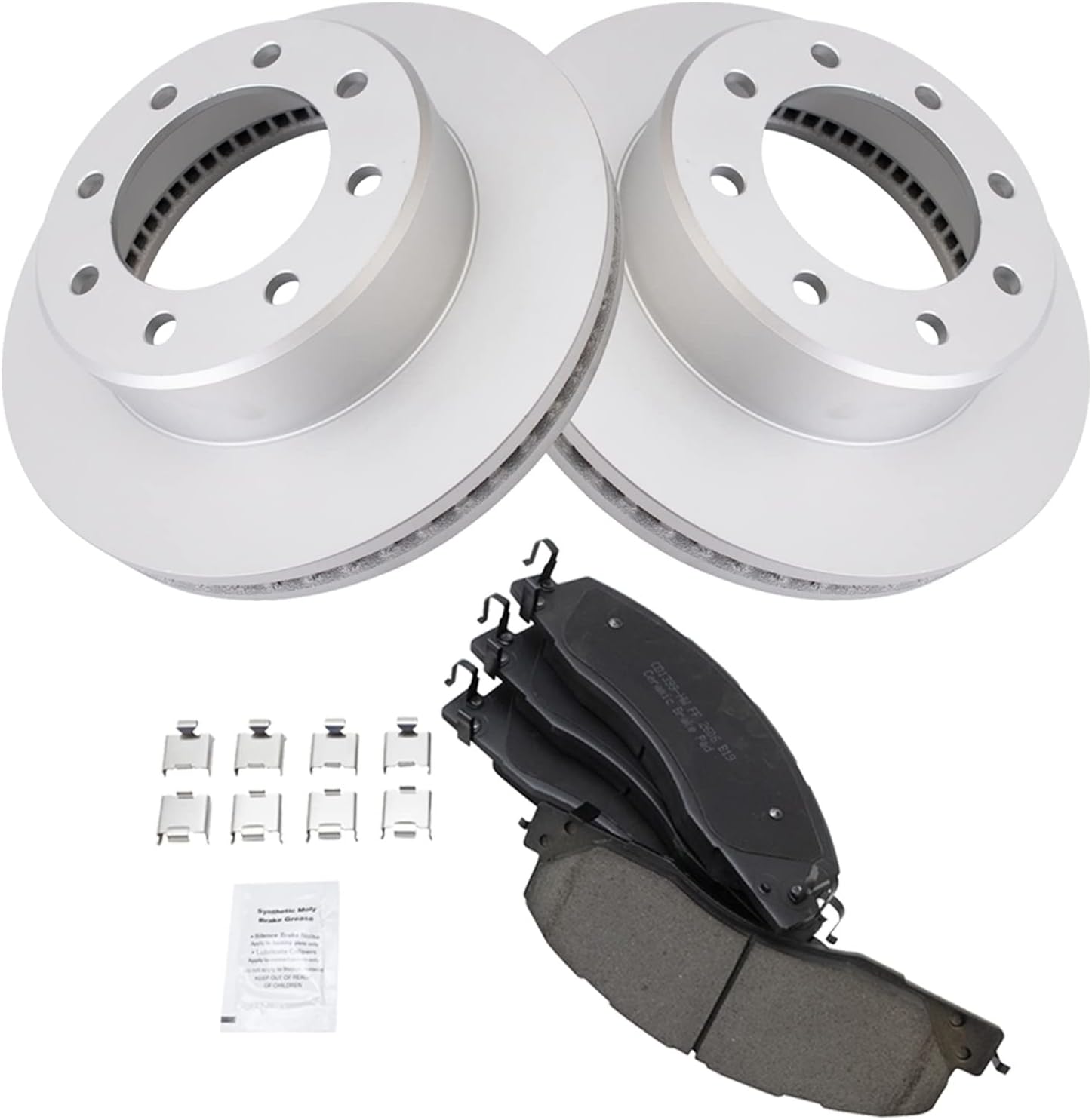 TRQ Front Brake Pad & Rotor Kit for Dodge Ram 2500 3500 1500