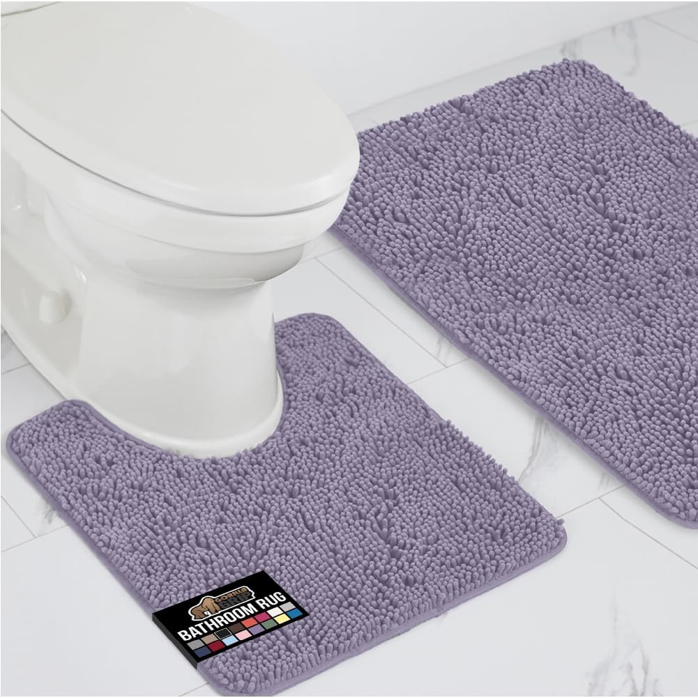 GORILLA GRIP Soft Chenille Bathroom Rug Sets for Cozy Comfort