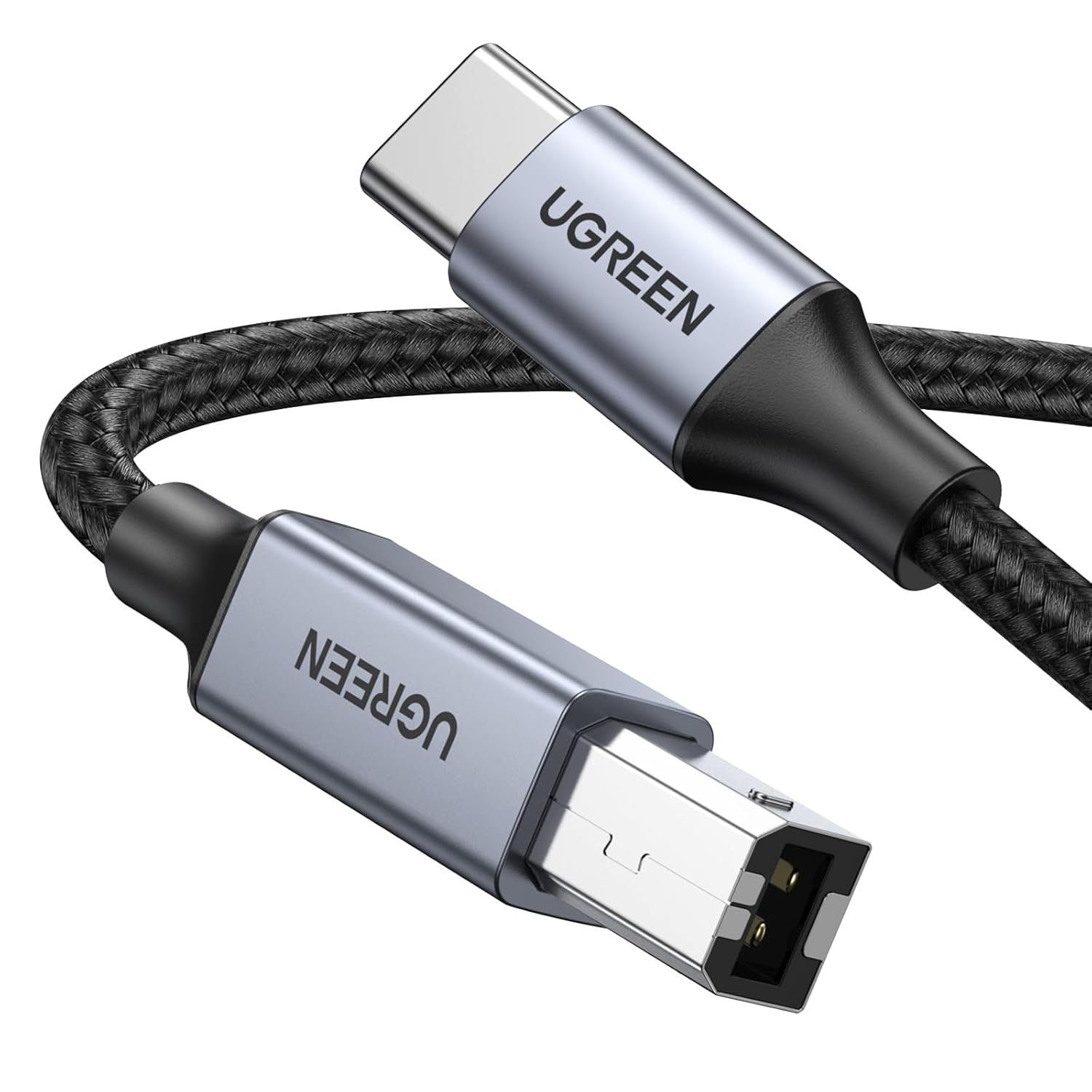 UGREEN Nylon USB B to C Cable: Fast Data Transfer