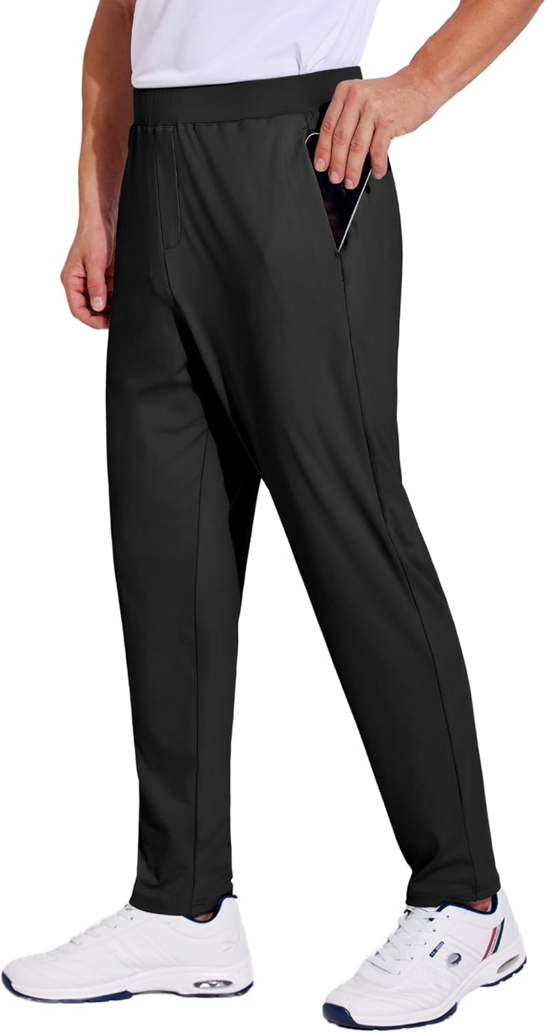 PINSPARK Men's Golf Pants Lightweight Quick Dry UPF50+ Joggers