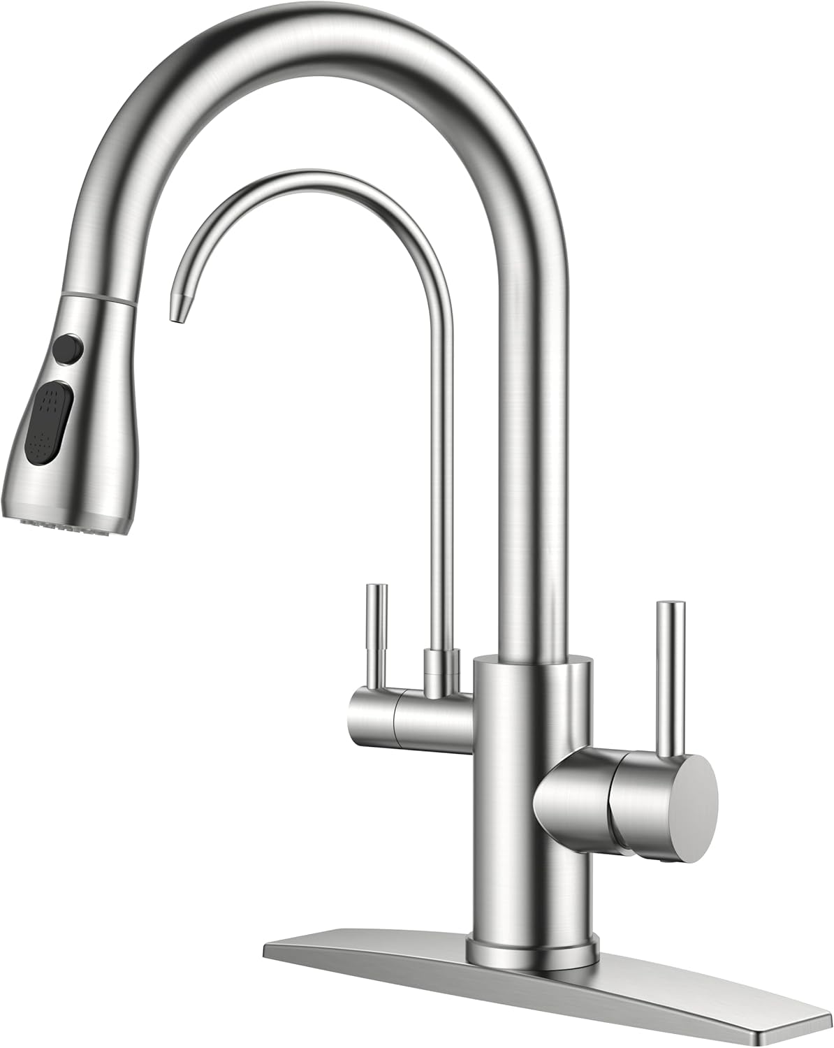 FORIOUS Kitchen Faucets with Water Filter: 2 in 1 Brushed Nickel
