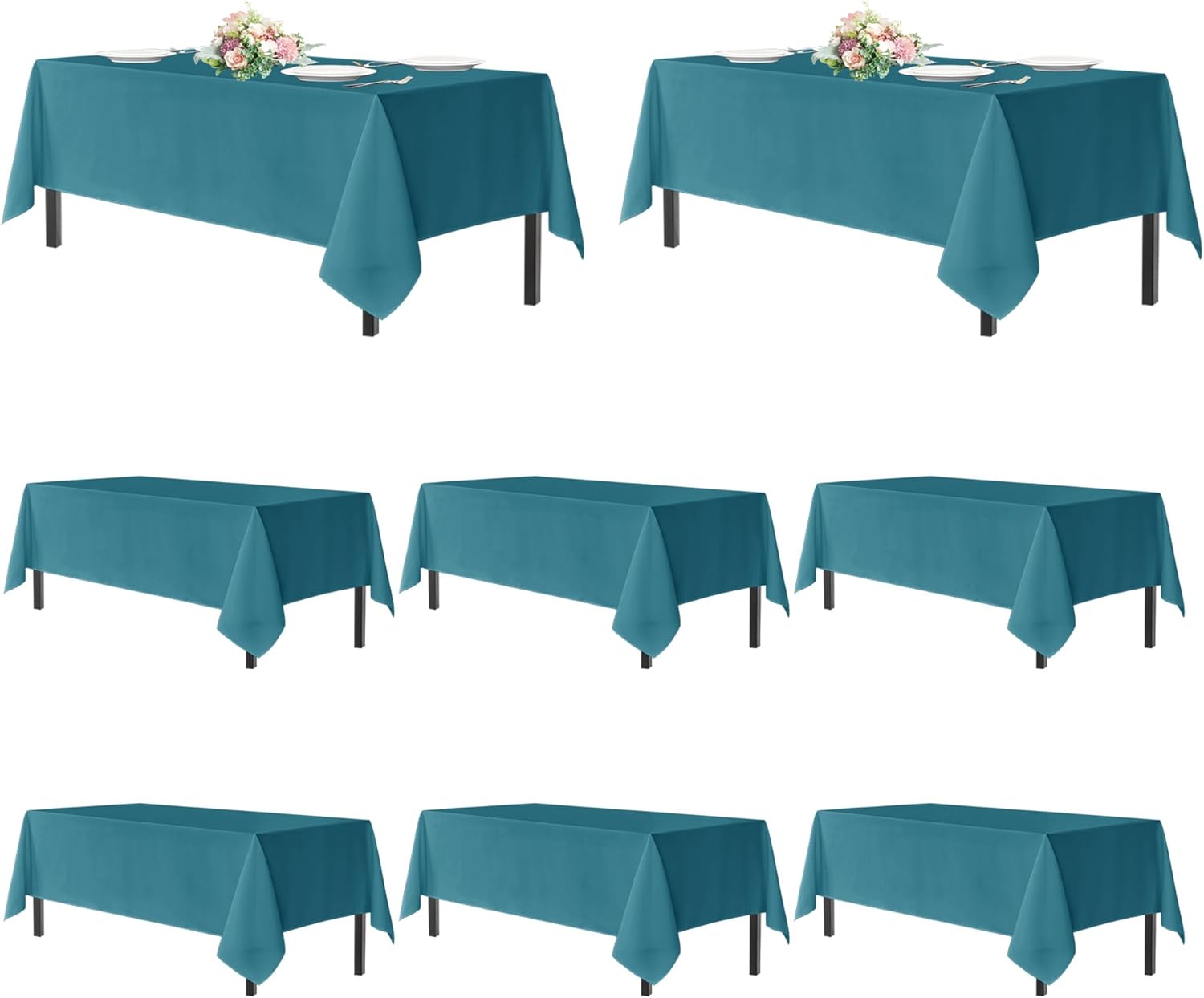 Sancua Teal Tablecloths for 8 Foot Rectangle Tables - 8 Pack