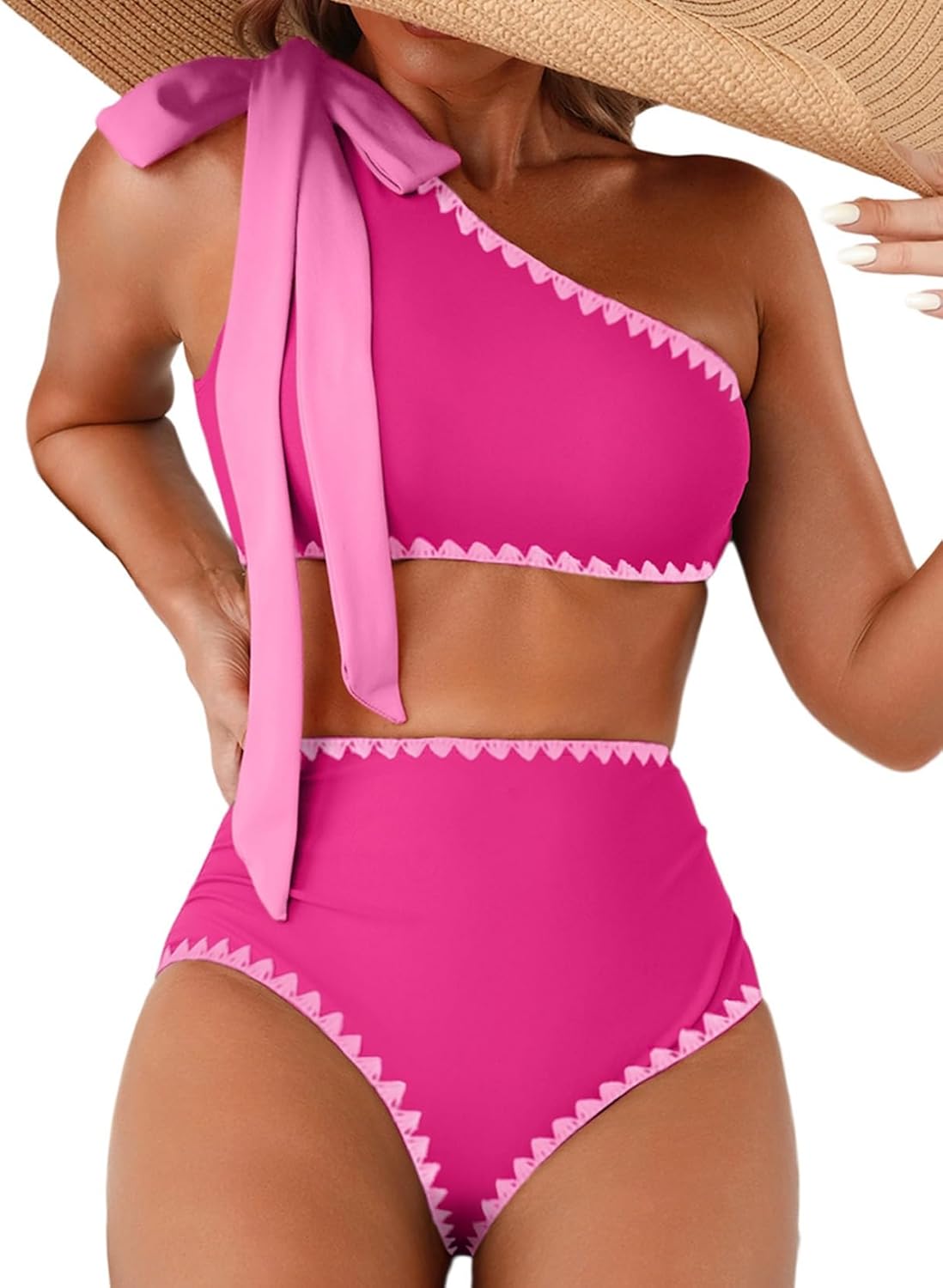 Stylish One Bow Shoulder Bikini Set for Elegant Summer Fun