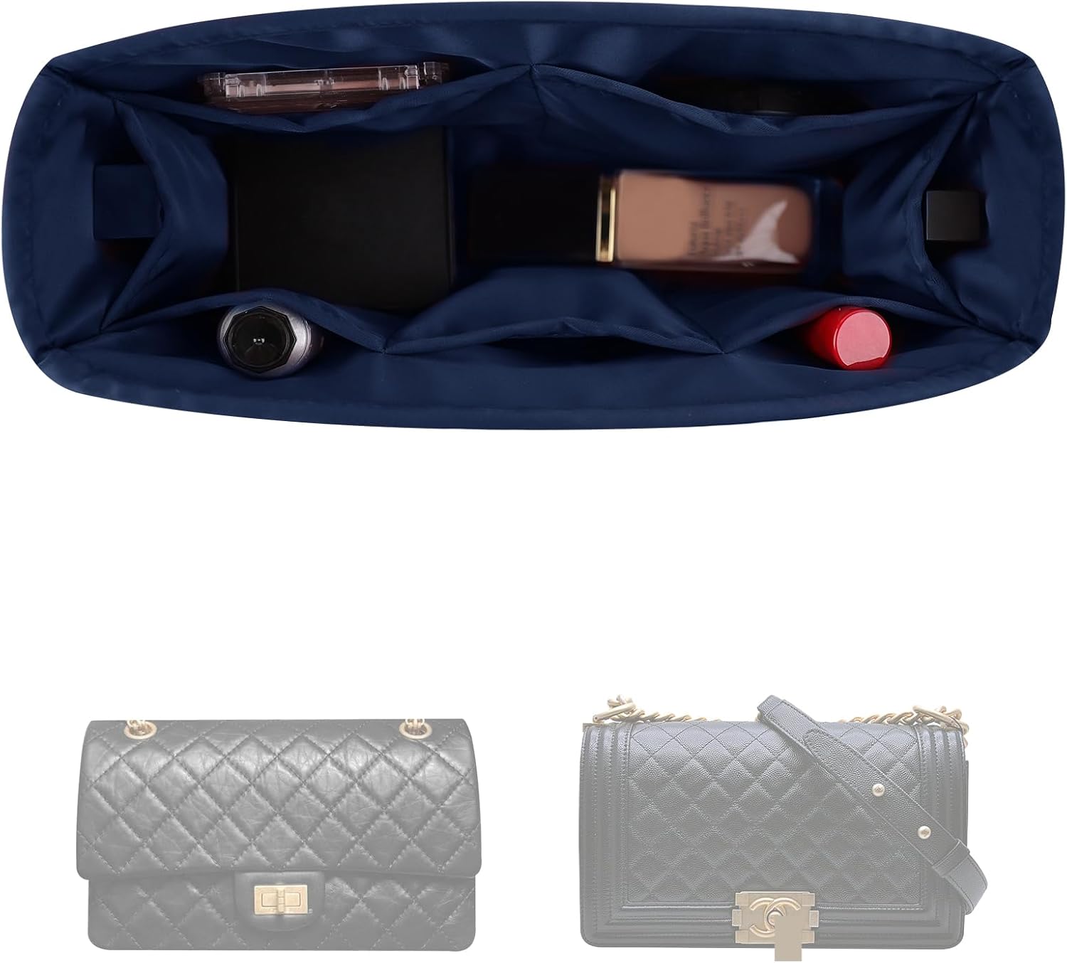 Purse Insert for Chanel Le-boy Bags - Satin Organizer Shaper