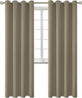 Room Darkening Curtains 84 in - Grommet Thermal Insulated Cocoa