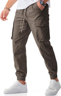 Men's Cargo Joggers Pants by JMIERR - Stretch Elastic Waist Tapered