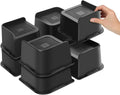 Bed Risers 3 in Heavy Duty 8 Pack - L Shape Furniture Lifts
