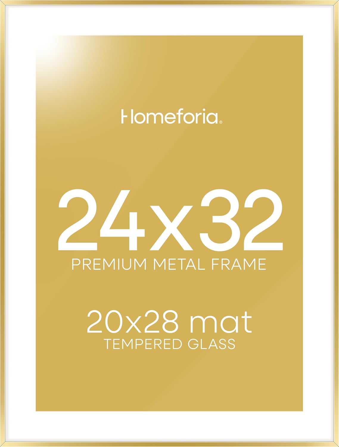 24x32 Gold Frame by Homeforia - Elegant Metal Poster Frame
