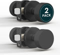 Mega Handles Buena Privacy Door Knobs - Matte Black 2 Pack