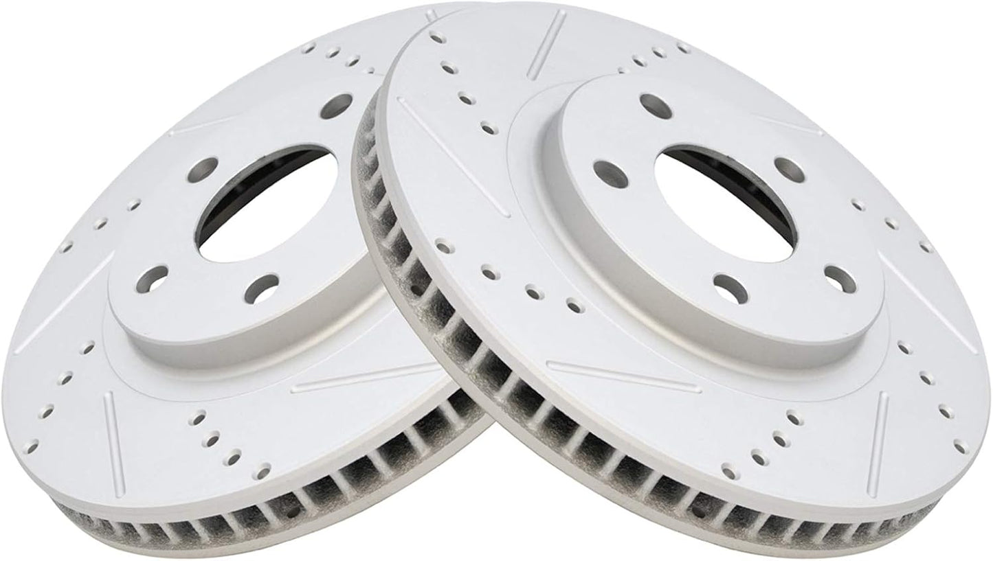 TRQ Front Performance Brake Rotor Drilled Slotted Pair Review