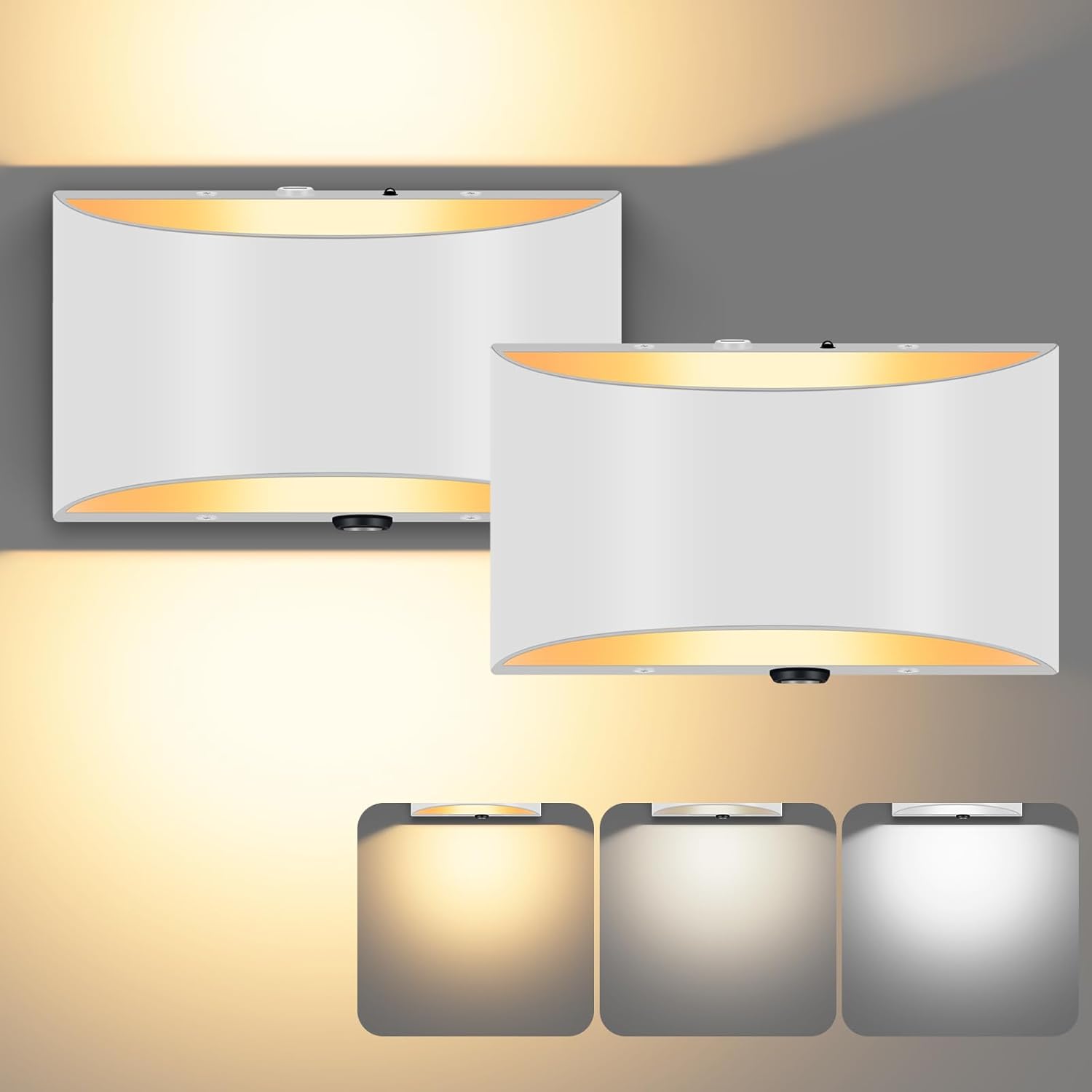 Wireless Wall Sconces Set of 2 with Remote Control and Timer