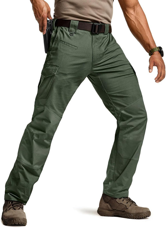 CQR Men's Flex Ripstop Tactical Pants for Outdoor Activities