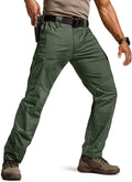 CQR Men's Flex Ripstop Tactical Pants - Durable Lightweight EDC