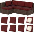 8Pcs Stretch Patio Cushion Covers Square Small - Washable Protection