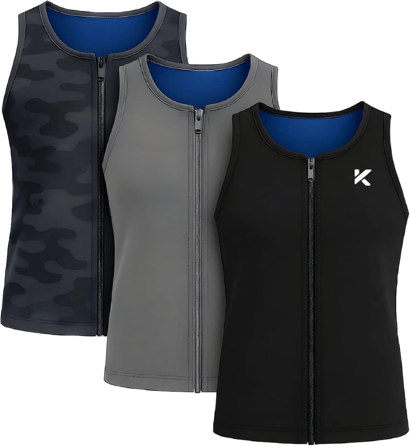 Kewlioo Men's Heat Trapping Zipper Sweat Vest for Gym Use