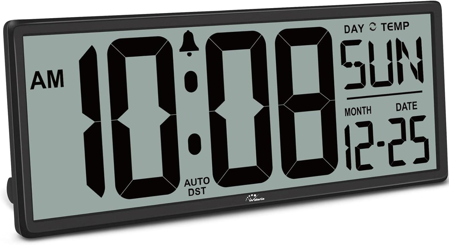 Large Digital Wall Clock with Jumbo Numbers for Easy Reading