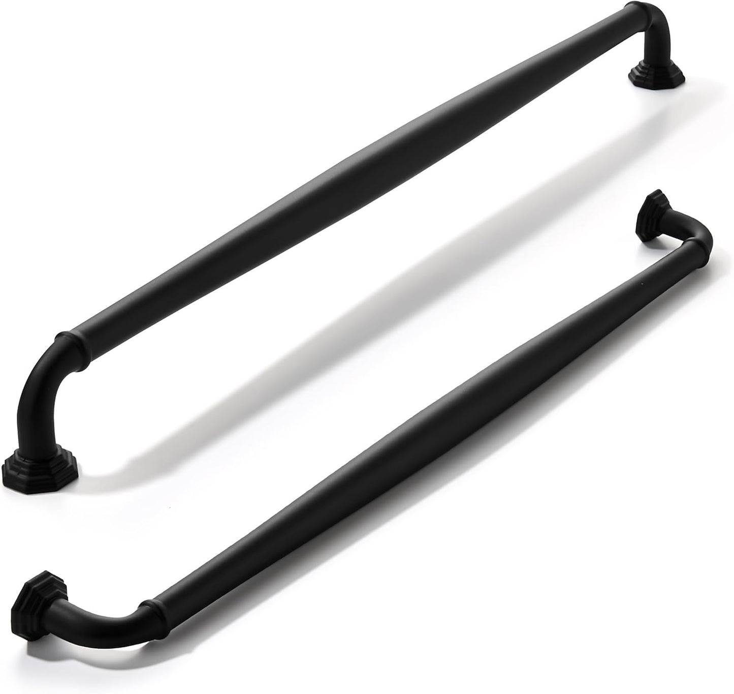 Matte Black Cabinet Pulls - 12 Inch Vintage Handles Set of 5