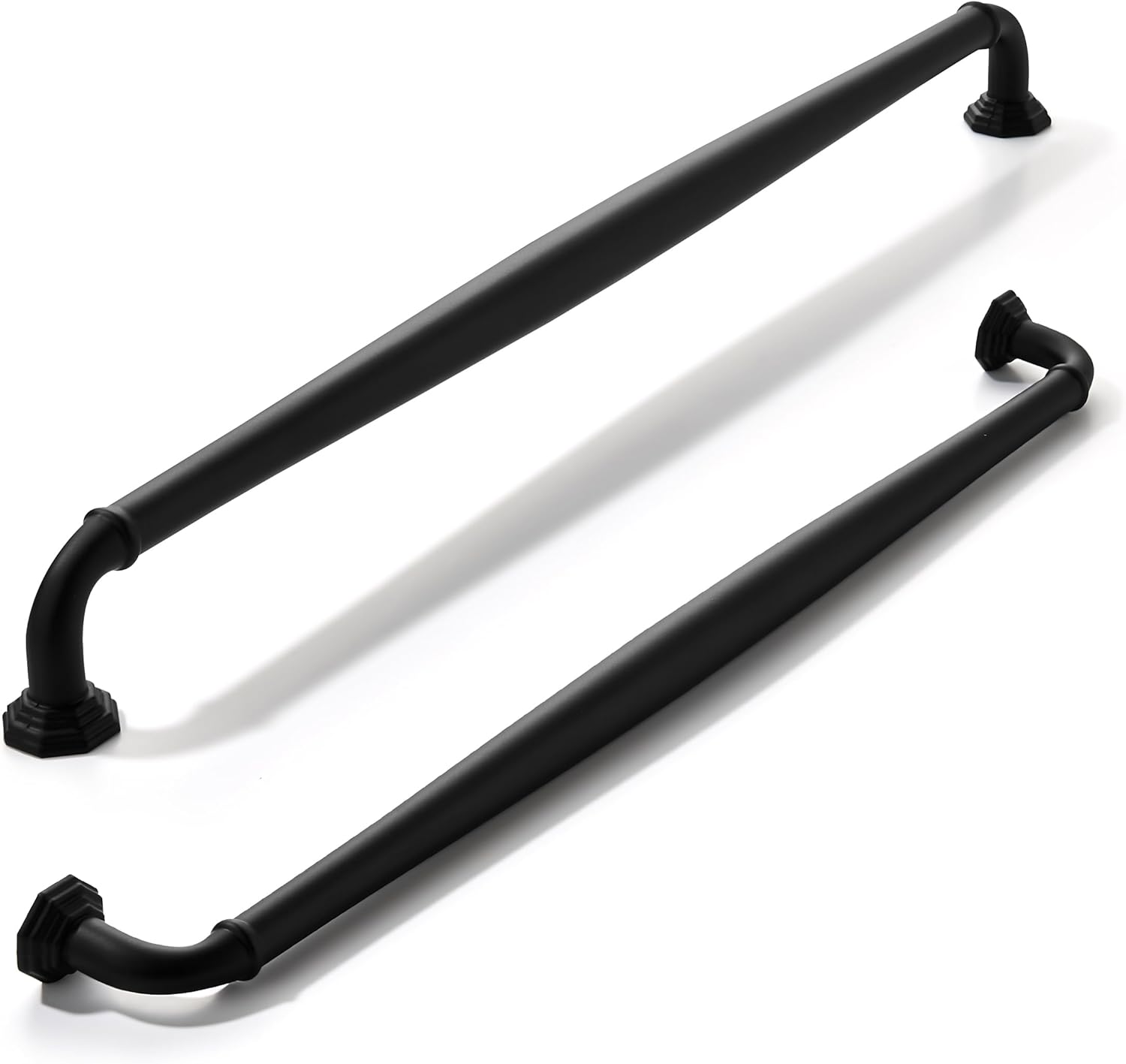 Matte Black Cabinet Pulls - 12 Inch Vintage Handles Set of 5