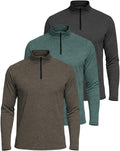 Men's Dry-Fit 3-Pack Quarter Zip Active Shirts - Big & Tall Ready