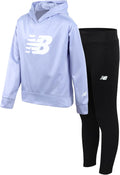 New Balance Girls Leggings Set - 2 Piece Pullover Hoodie & Leggings is