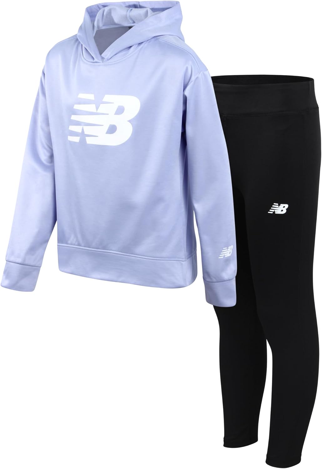 New Balance Girls Leggings Set - Cozy Pullover Hoodie & Leggings