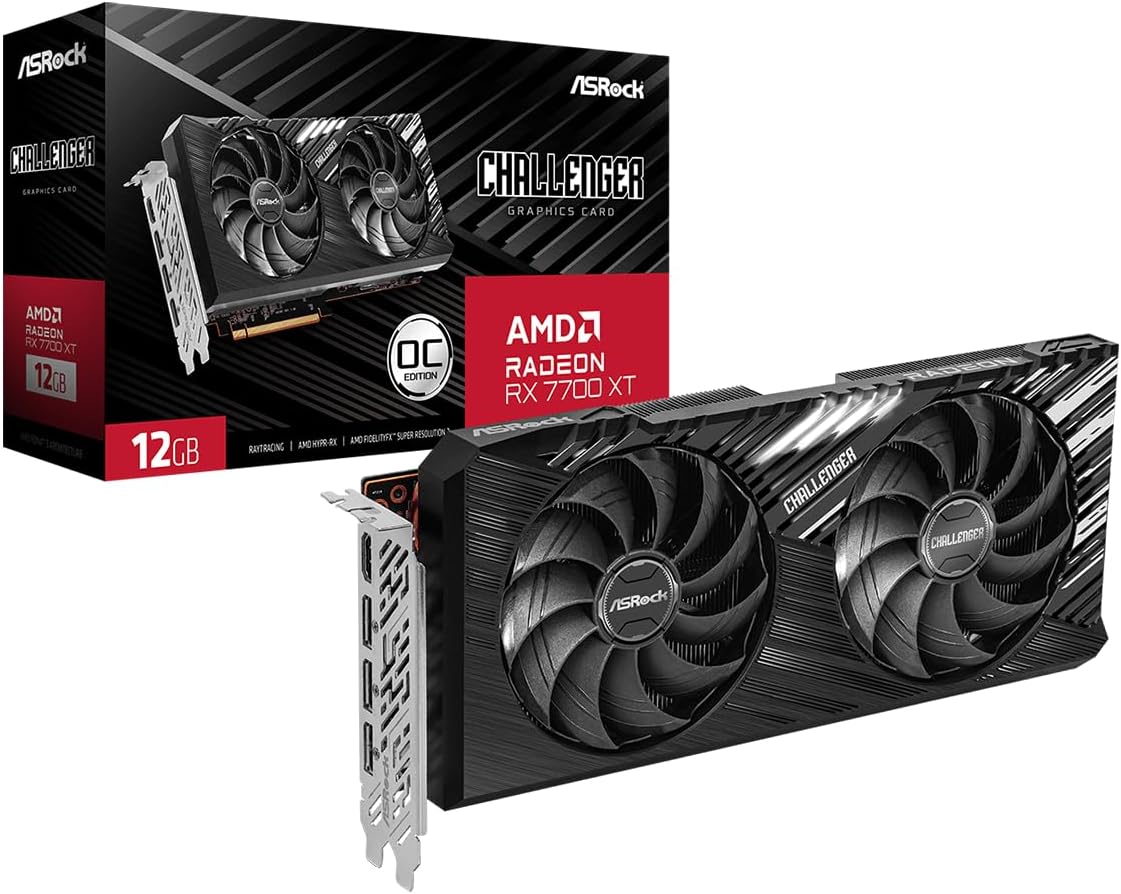 ASRock AMD Radeon RX 7700 XT Challenger 12GB GDDR6 Graphics Card