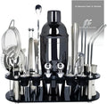 Ultimate Home Bar Kit with Recipes - 24oz Stainless Steel Shaker Set