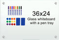 Glass Whiteboard 36x24 Magnetic Dry Erase Board - Frameless Modern
