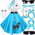 Sock Hop Outfits Women 1950s Poodle Dresses Set (Style XDG9)