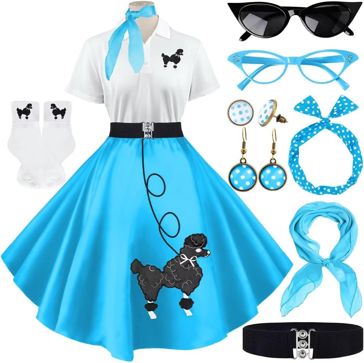 Sock Hop Outfits Women with 50s Accessories for Retro Fun