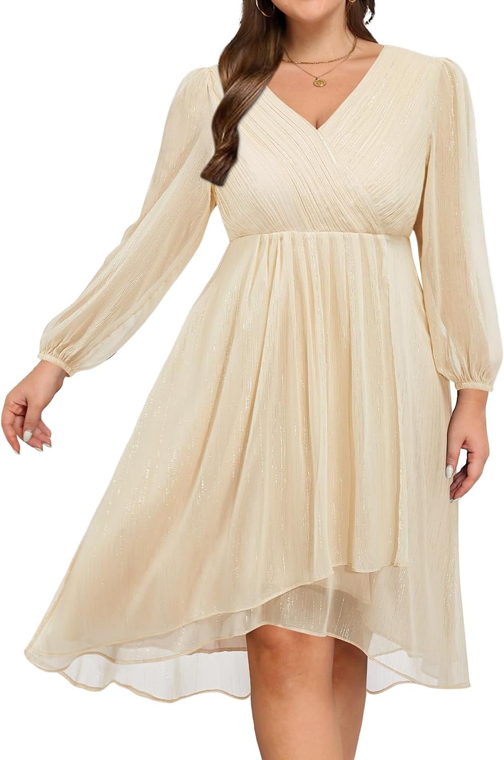 Plus Size Cocktail Dress for Curvy Women - Elegant A Line Style